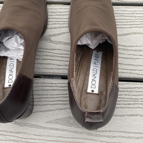 Donald J Pliner Vintage Brown Leather & Fabric Square Toe Shoe | size 7 - Picture 6 of 11